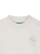 Felpa per neonato Kenzo Kids beige con stampa grafica sul retro - Rubino Kids