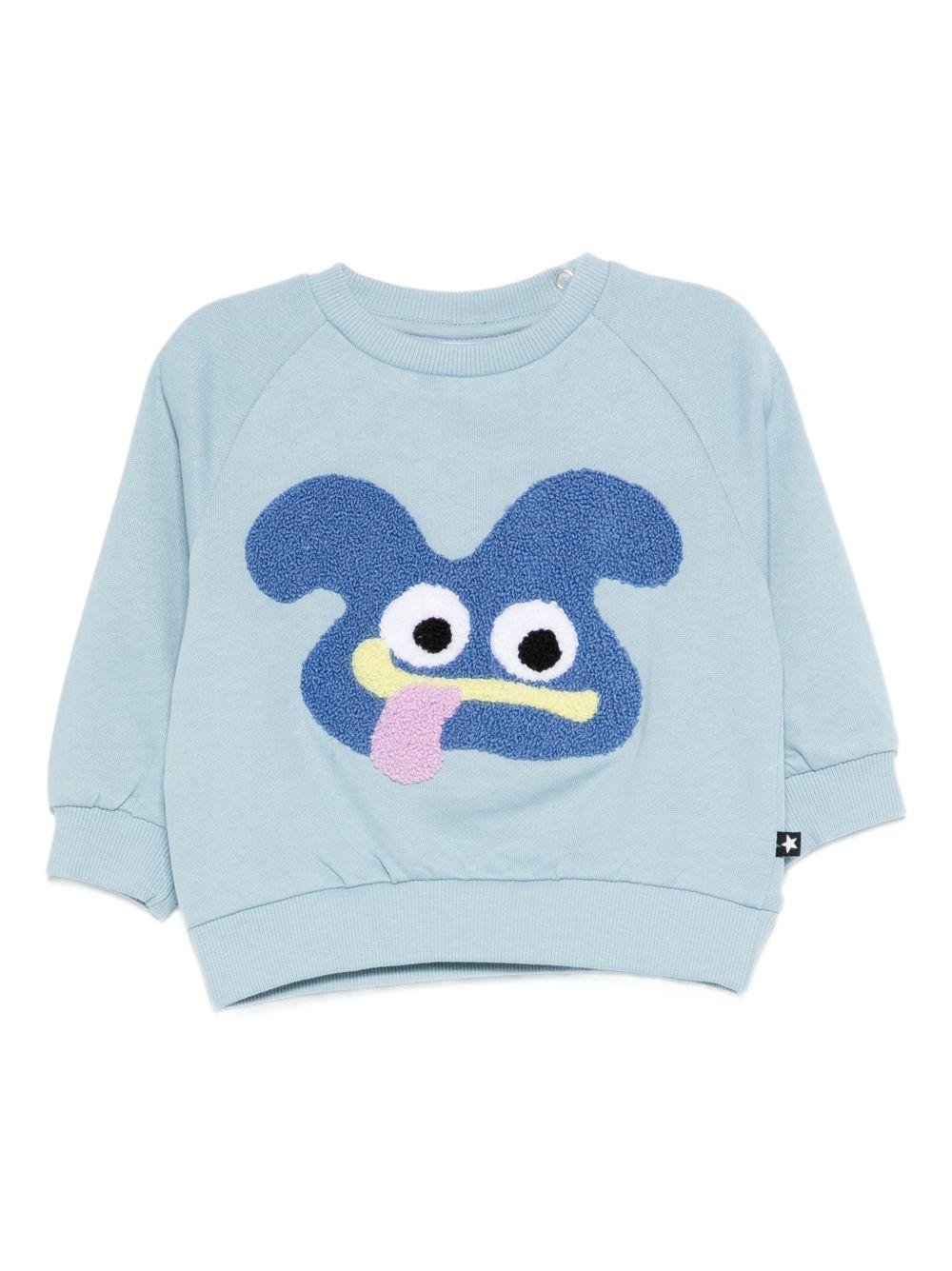 Felpa per neonato Molo blu con stampa ricamata - Rubino Kids