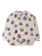 Felpa per neonato Molo grigia con stampa smiley all - over - Rubino Kids