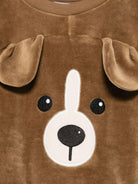 Felpa per neonato Molo marrone con applicazione di muso di cane - Rubino Kids