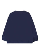 Felpa per neonato Moschino Kids blu con stampa logo - Rubino Kids