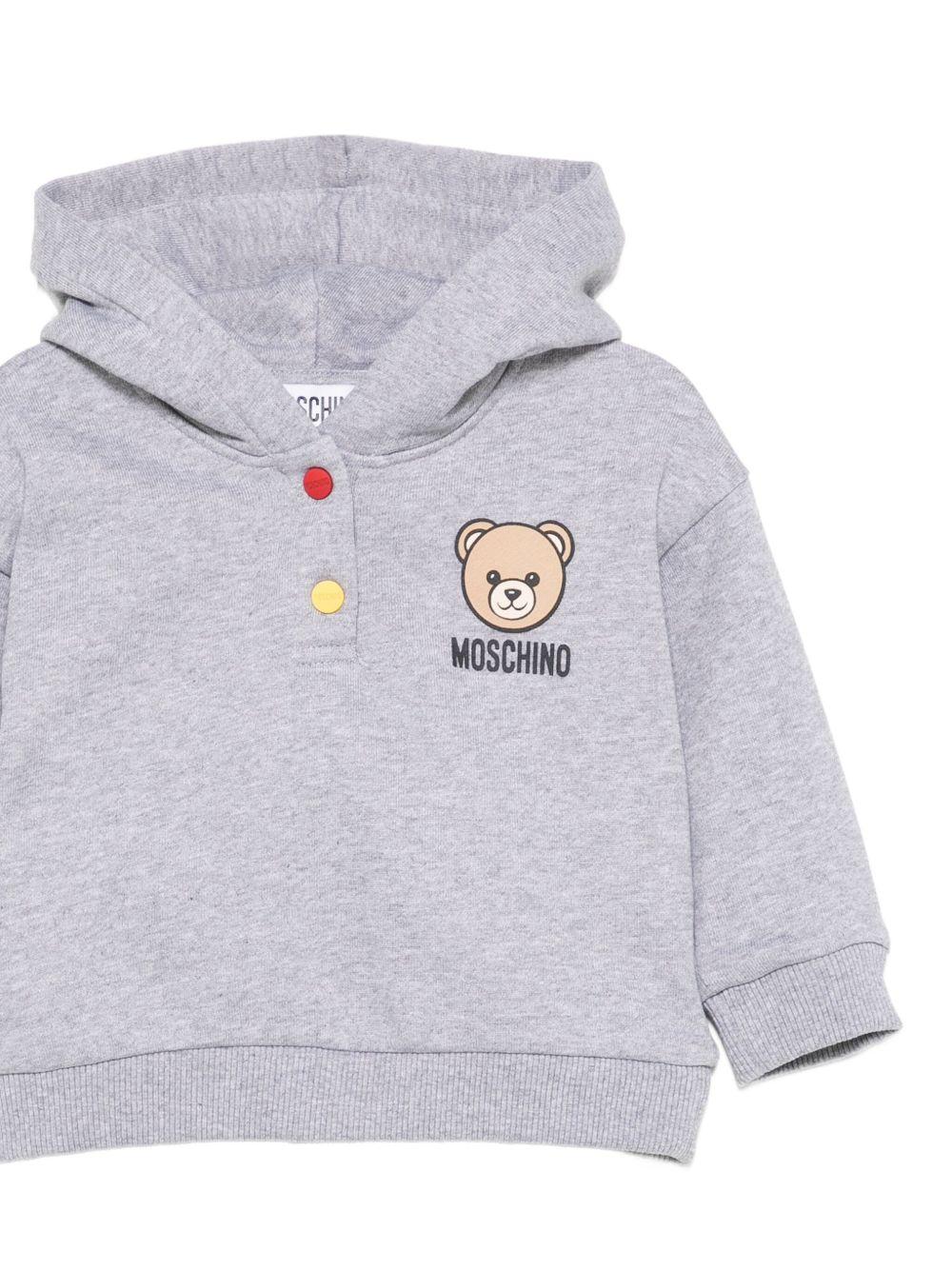 Felpa per neonato Moschino Kids grigio con due bottoni - Rubino Kids