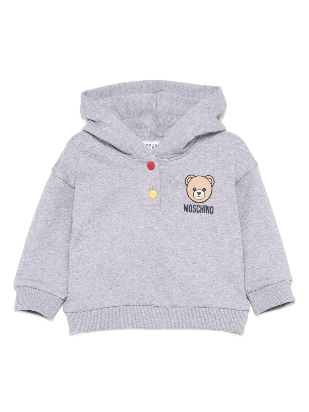 Felpa per neonato Moschino Kids grigio con due bottoni - Rubino Kids