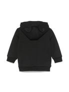 Felpa per neonato Moschino Kids nero con applicazione Teddy Bear con cappuccio - Rubino Kids