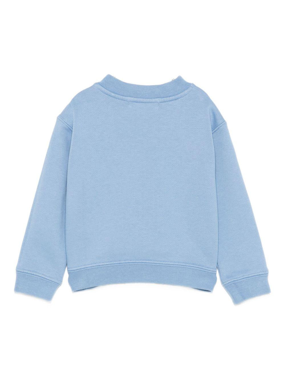 Felpa per neonato Palm Angels Kids azzurro con effetto vernice spray - Rubino Kids
