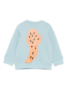 Felpa per neonato Stella McCartney Kids azzurro con stampa animalier - Rubino Kids