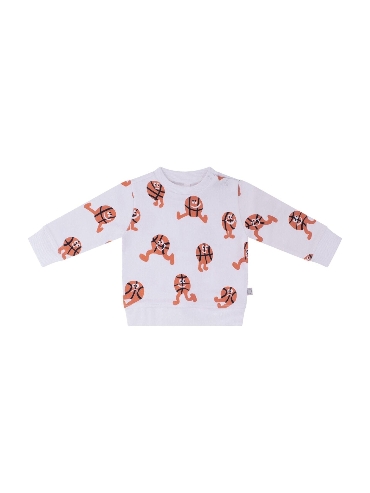 Felpa per neonato Stella McCartney Kids bianca con stampa basketball all - over - Rubino Kids