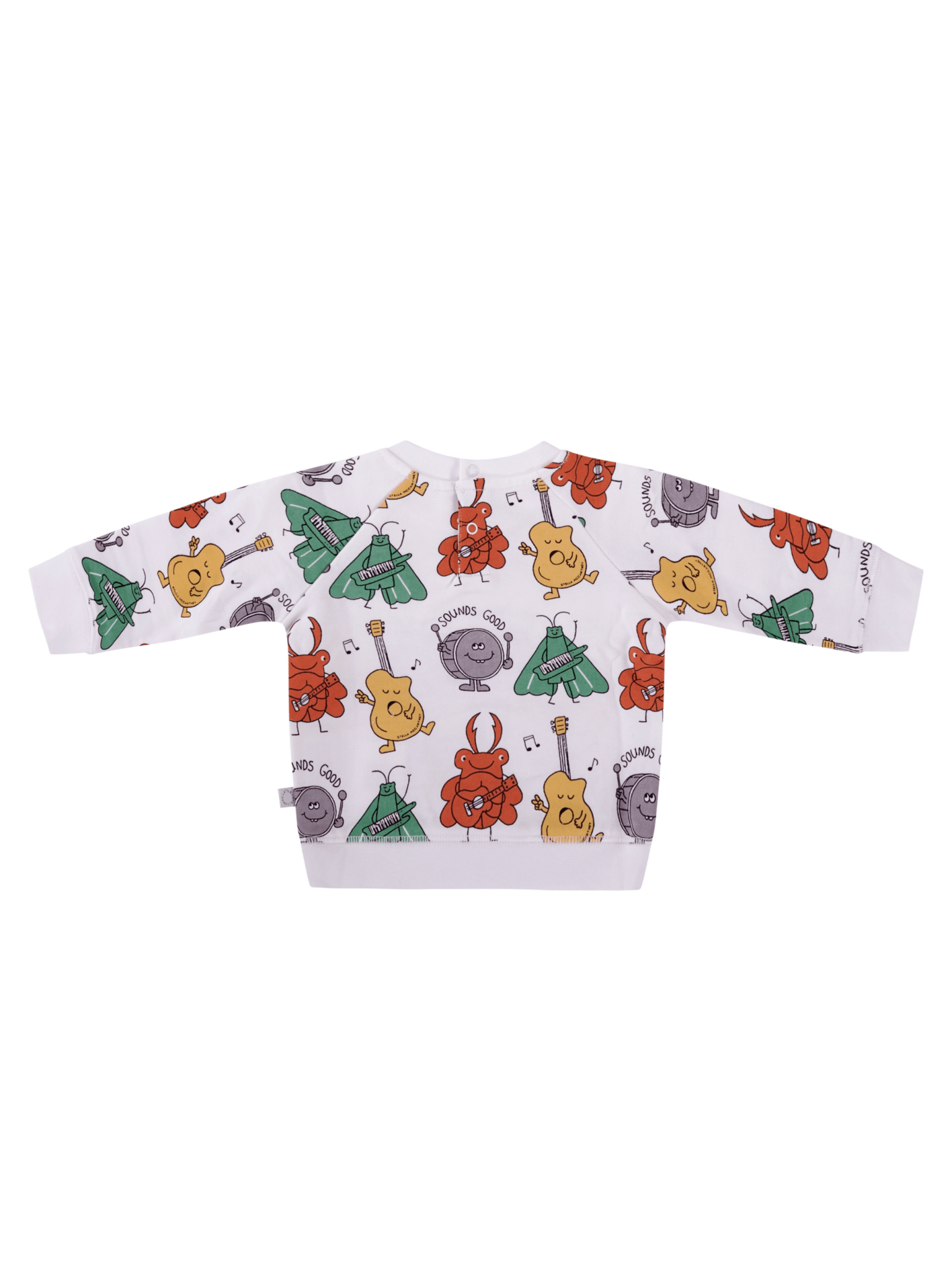 Felpa per neonato Stella McCartney Kids bianca con stampa elementi musicali - Rubino Kids