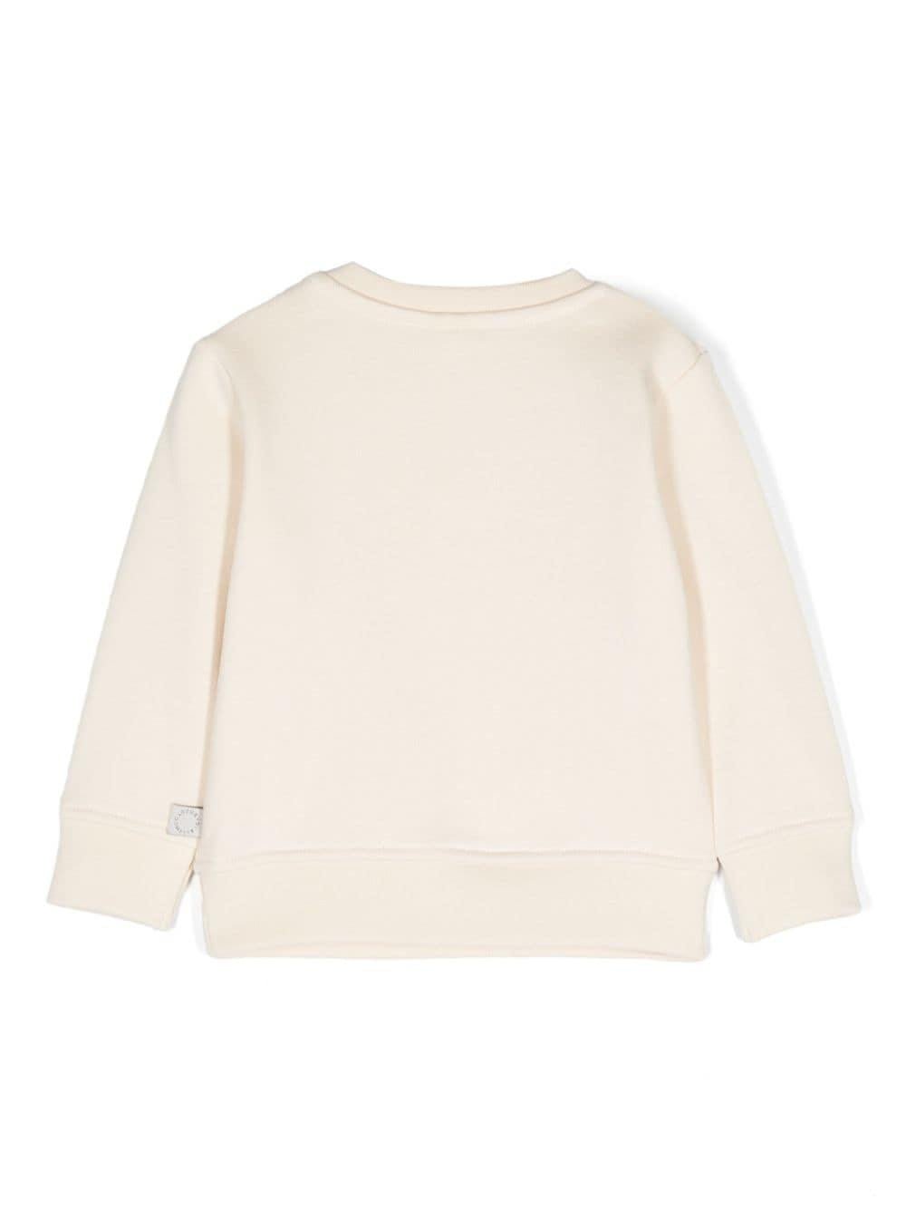 Felpa per neonato Stella McCartney Kids bianco con stampa logo - Rubino Kids