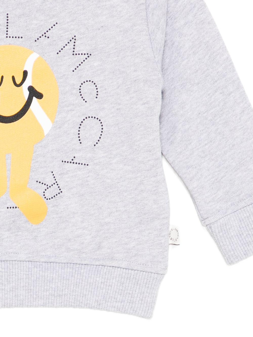 Felpa per neonato Stella McCartney Kids grigio con logo sul davanti - Rubino Kids