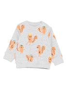 Felpa per neonato Stella McCartney Kids grigio con stampa scoiattoli - Rubino Kids