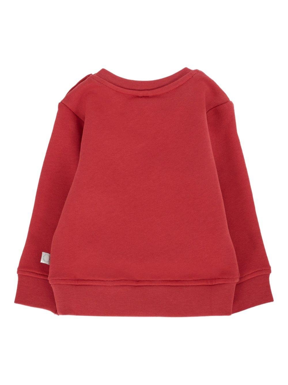 Felpa per neonato Stella McCartney Kids rosso con stampa mostro - Rubino Kids
