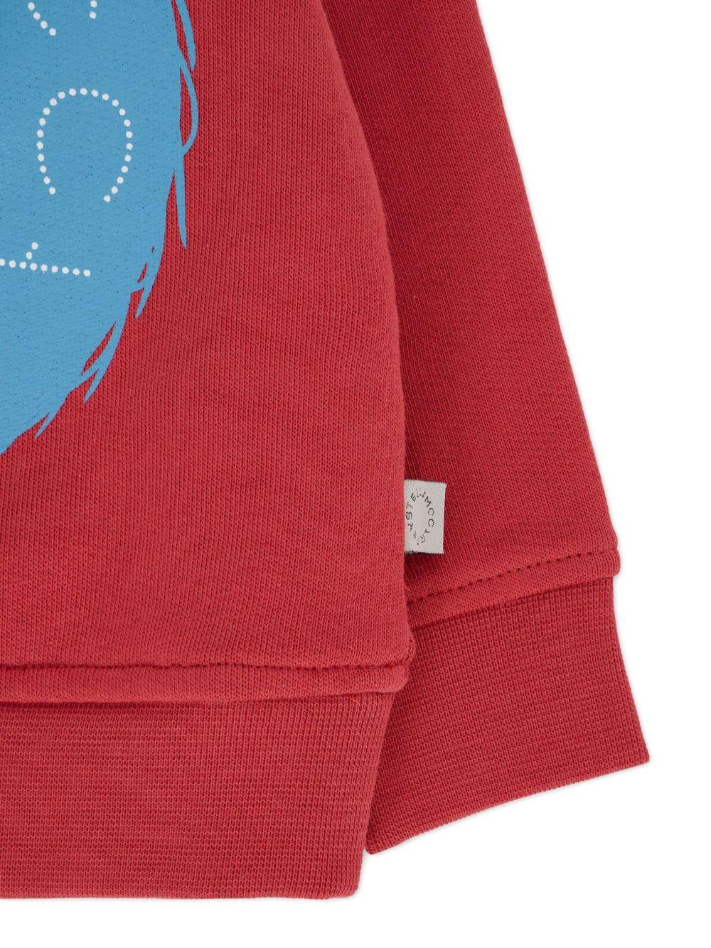Felpa per neonato Stella McCartney Kids rosso con stampa mostro - Rubino Kids