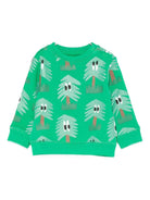 Felpa per neonato Stella McCartney Kids verde con stampa alberelli - Rubino Kids