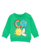 Felpa per neonato Stella McCartney Kids verde con stampa grafica - Rubino Kids