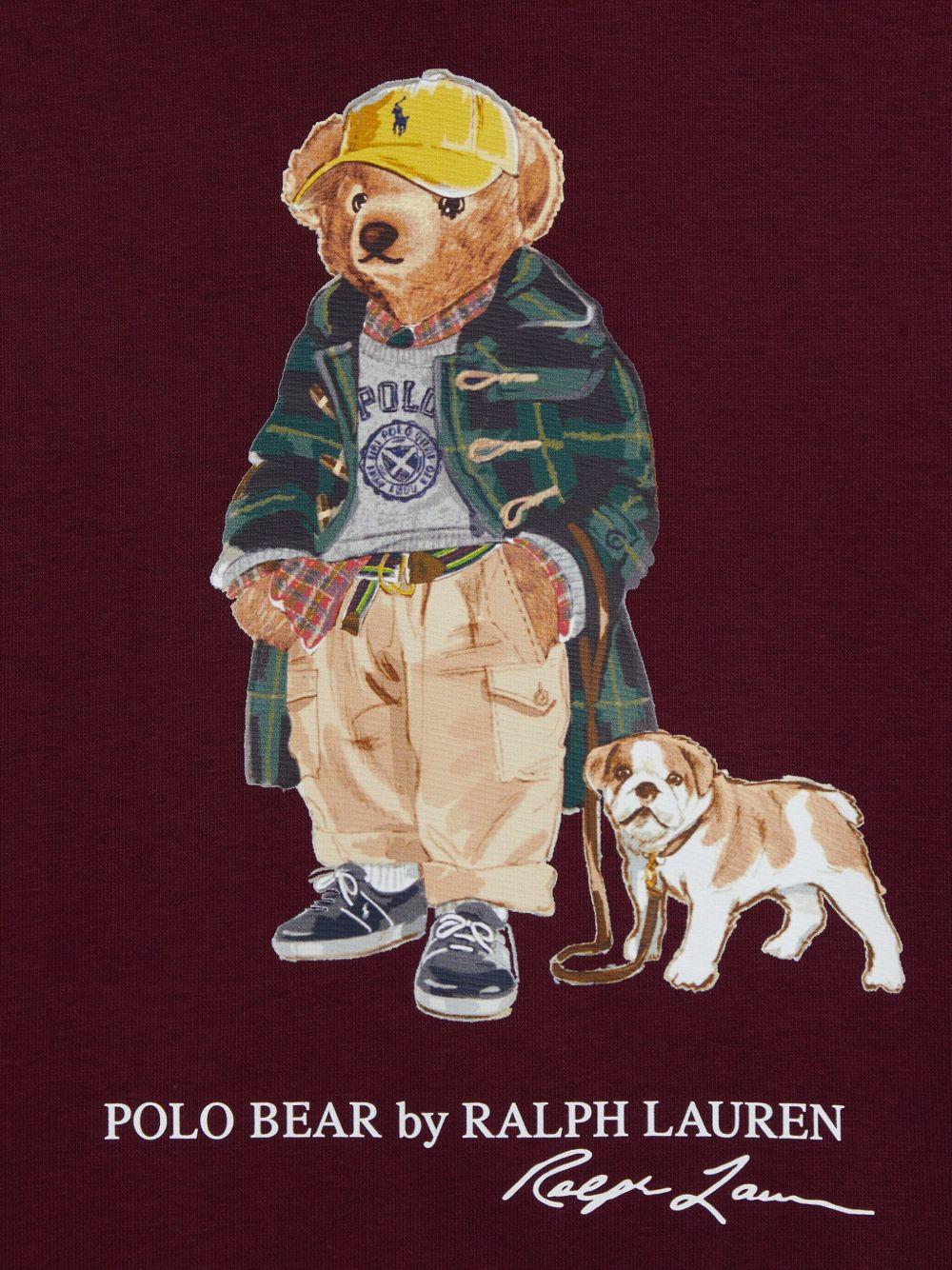 Felpa Polo Bear per bambino Polo Ralph Lauren Kids rossa con stampa orsetto - Rubino Kids