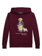 Felpa Polo Bear per bambino Polo Ralph Lauren Kids rossa con stampa orsetto - Rubino Kids