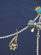 Felpa Reniza per bambina Molo blu con stampa sul davanti - Rubino Kids