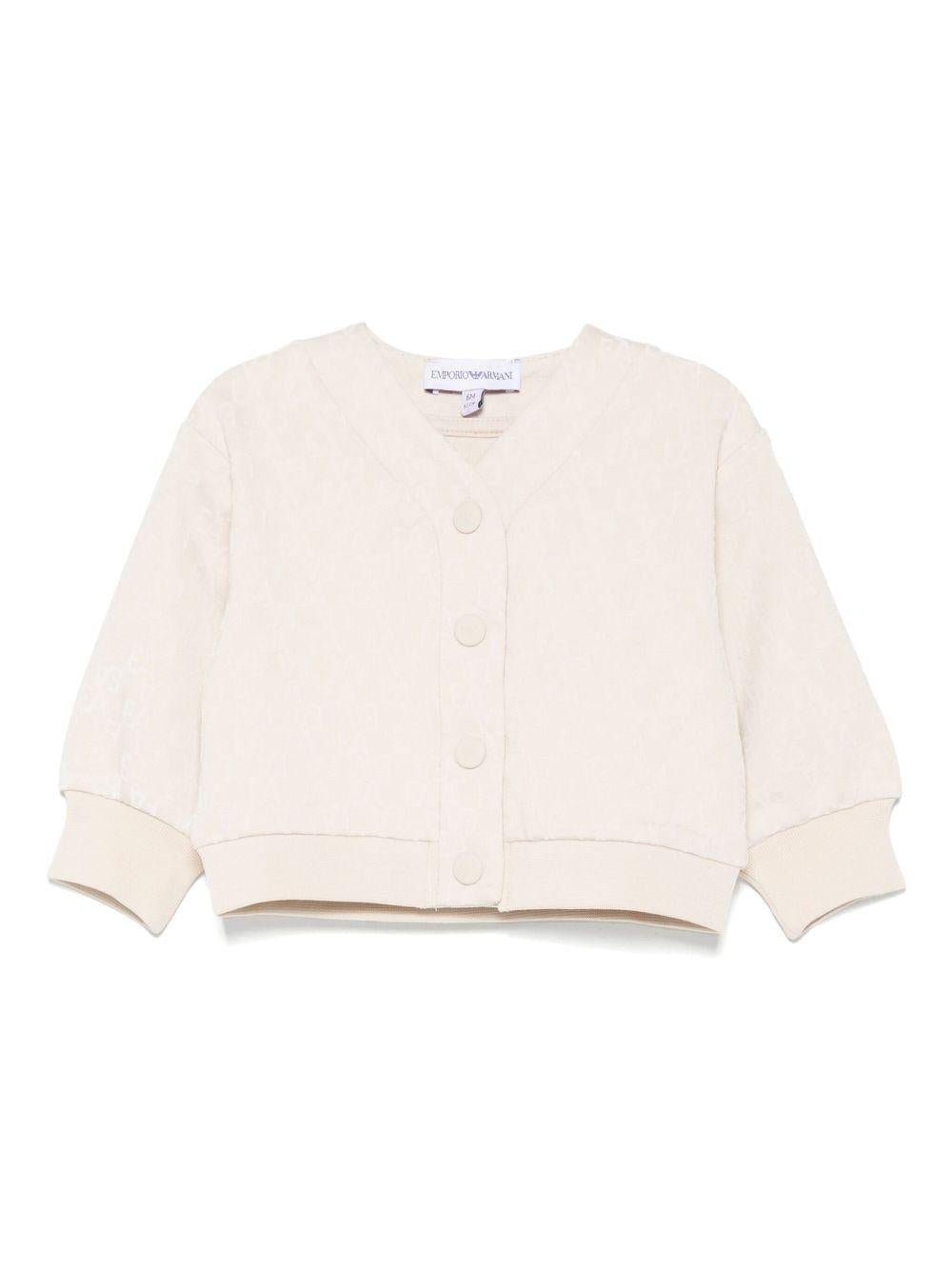 Felpe per neonati Emporio Armani Kids beige con chiusura a bottoni - Rubino Kids