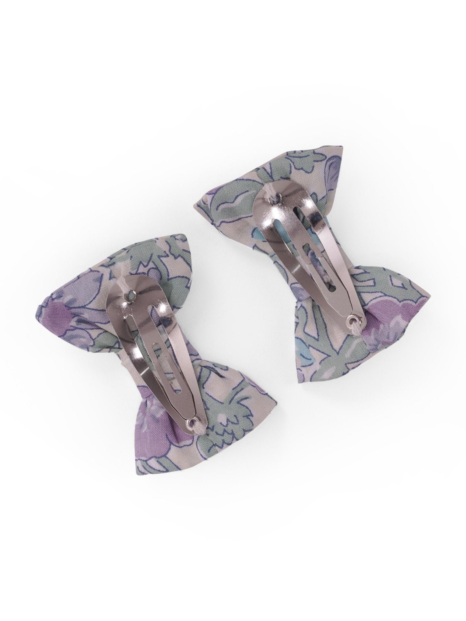 Ferma capelli per bambina Bonpoint azzurri a fiori con fiocco - Rubino Kids