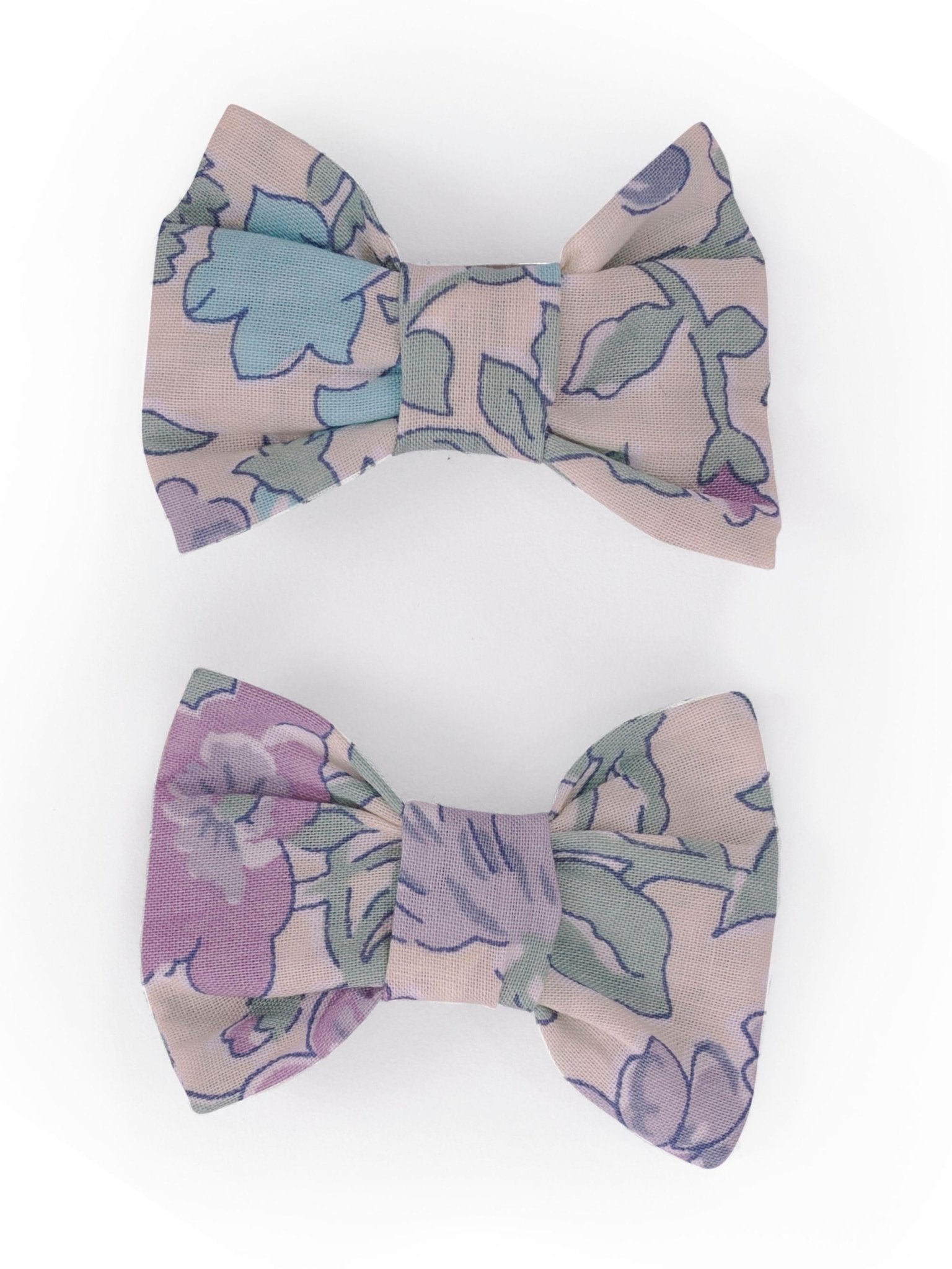 Ferma capelli per bambina Bonpoint azzurri a fiori con fiocco - Rubino Kids