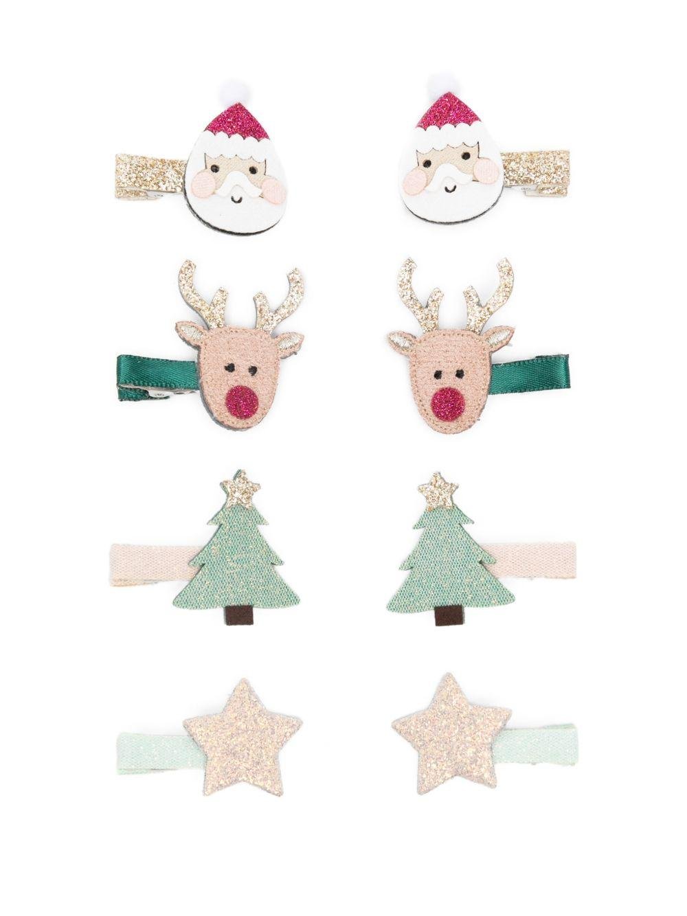 Fermagli per capelli per bambina Mimi & Lula multicolore con motivo natalizio - Rubino Kids