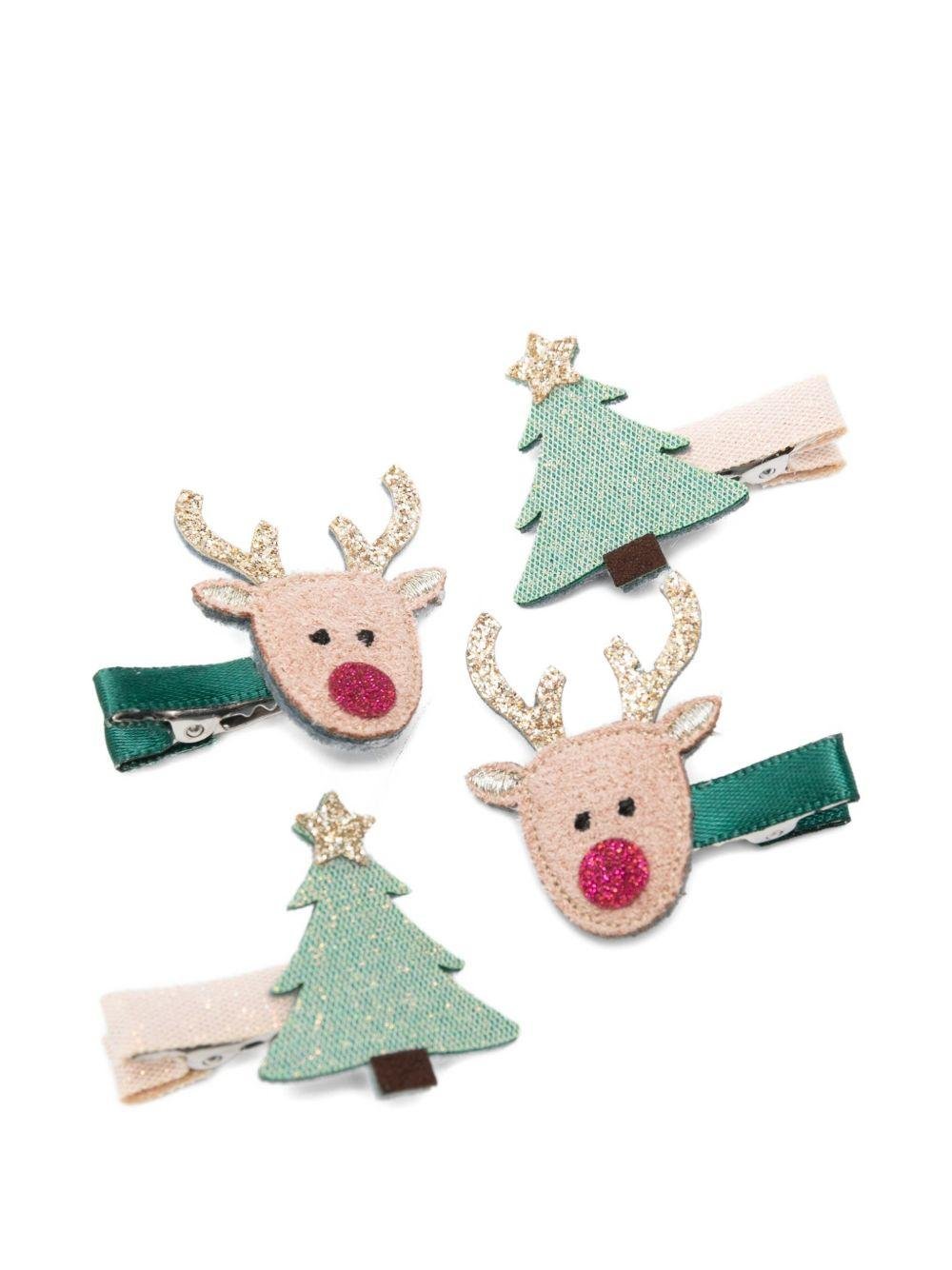 Fermagli per capelli per bambina Mimi & Lula multicolore con motivo natalizio - Rubino Kids