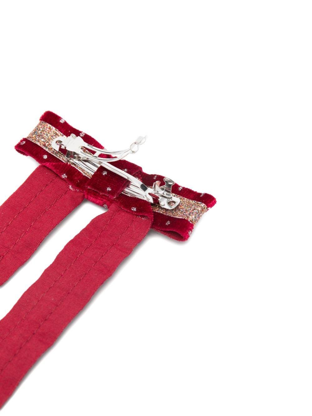 Fermaglio per capelli per bambina Mimi & Lula rosso con glitter - Rubino Kids