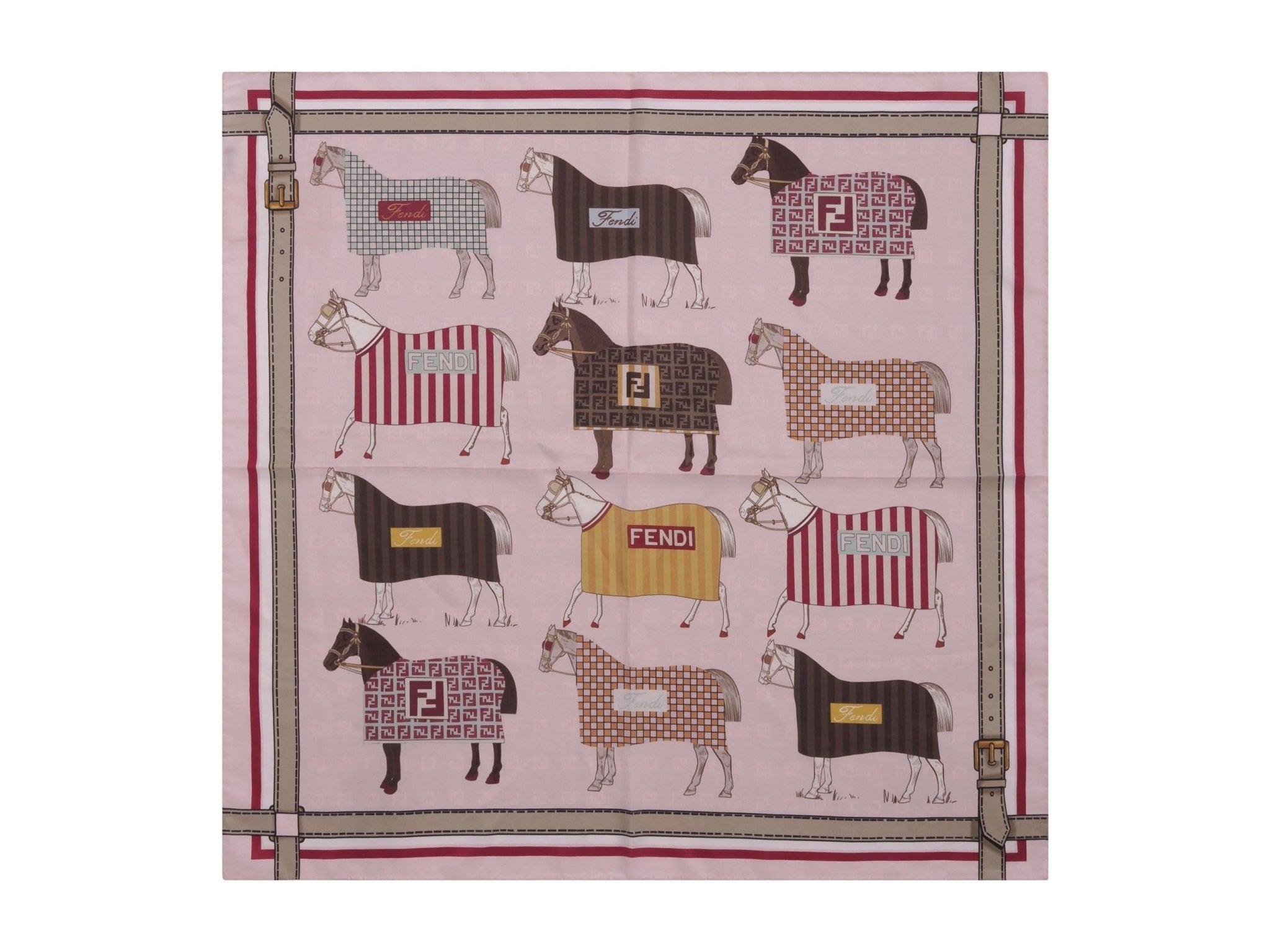 Foulard per bambina Fendi Kids multicolor con stampa Cavalli - Rubino Kids