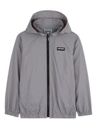 Giacca a vento per bambino Kenzo Kids grigia con logo sul davanti - Rubino Kids