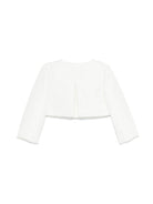 Giacca biker per neonata Monnalisa bianco con dettaglio ruches - Rubino Kids