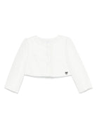 Giacca biker per neonata Monnalisa bianco con dettaglio ruches - Rubino Kids