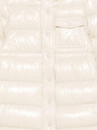 Giacca Dacca per bambina Moncler Enfant bianca con cappuccio - Rubino Kids