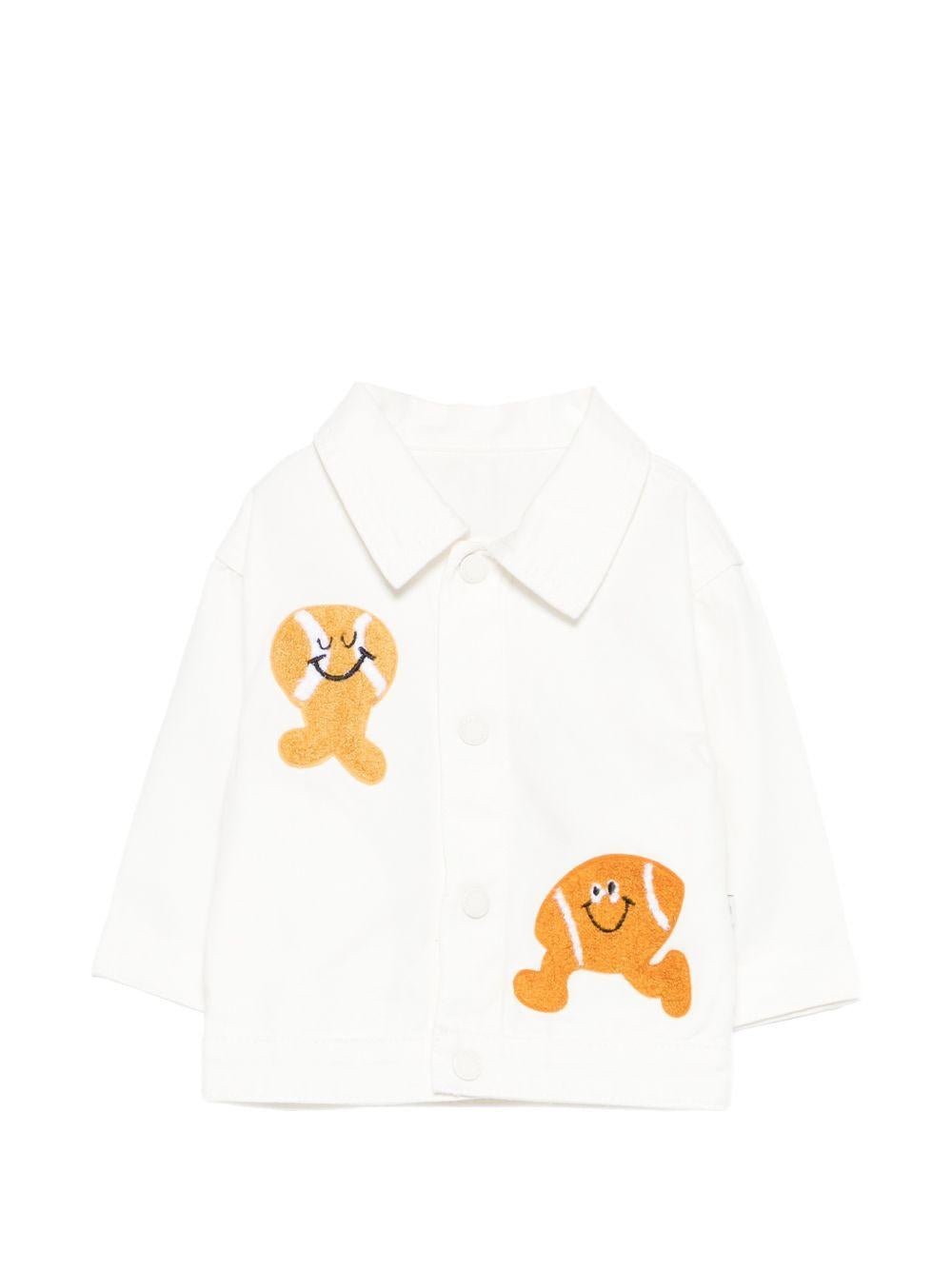 Giacca denim per neonato Stella McCartney Kids bianca con applicazione - Rubino Kids