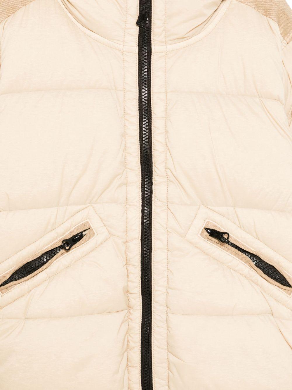 Giacca imbottita per bambino Stone Island Junior beige con cappuccio - Rubino Kids