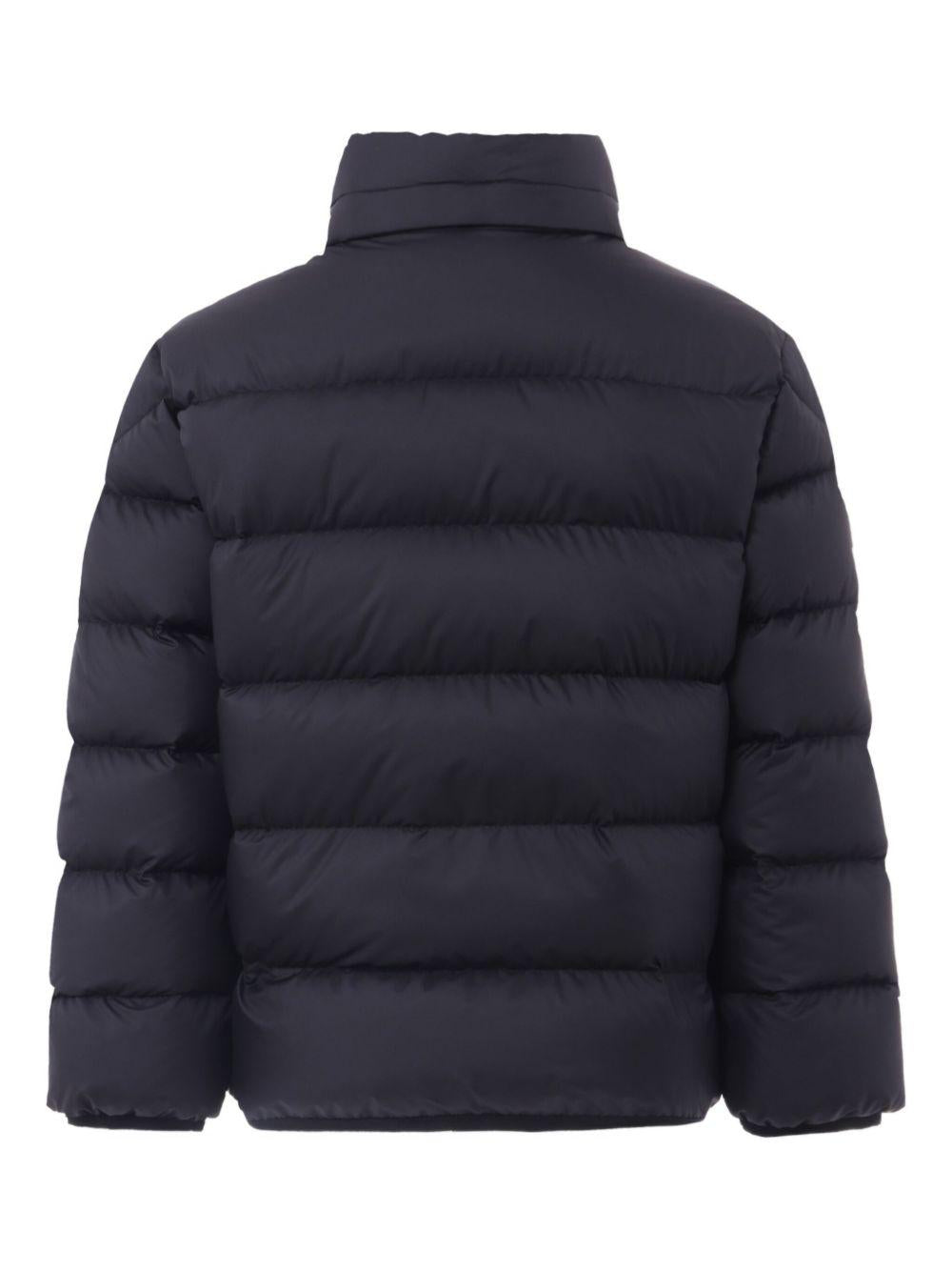 Giacca Joe per bambino Moncler Enfant nera trapuntata con bottoni automatici - Rubino Kids