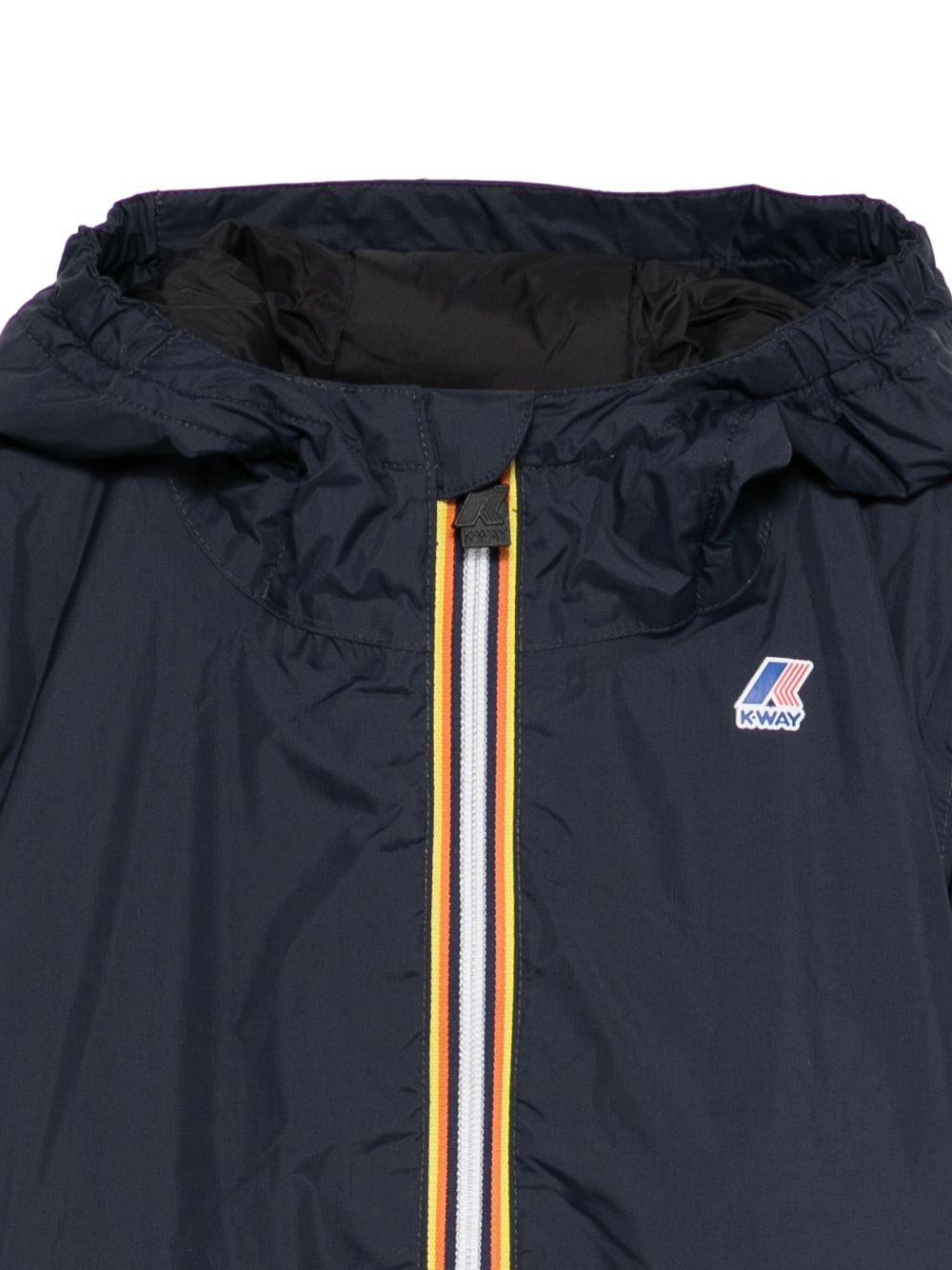 Giacca P. Claude Warm per bambini K - Way Kids Le Vrai blu con dettagli a righe - Rubino Kids