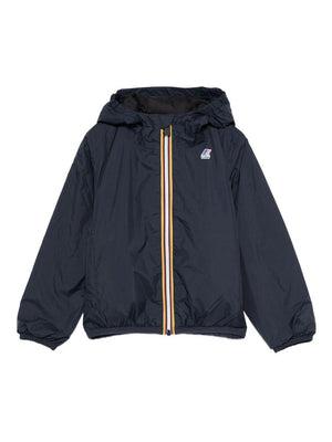 K Way Kids Le Vrai blue jacket for boys with striped details