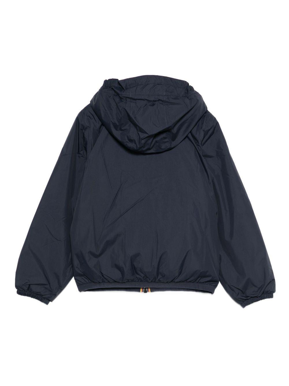 Giacca P. Claude Warm per bambini K - Way Kids Le Vrai blu con dettagli a righe - Rubino Kids