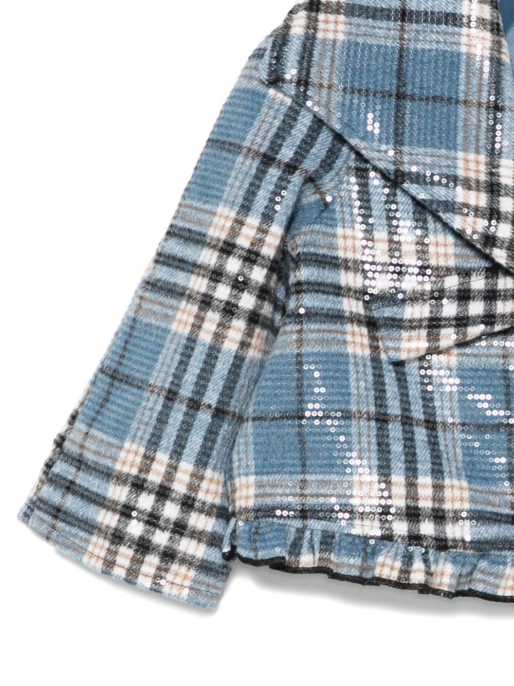 Giacca per bambina A'lapage azzurra con motivo a quadri - Rubino Kids