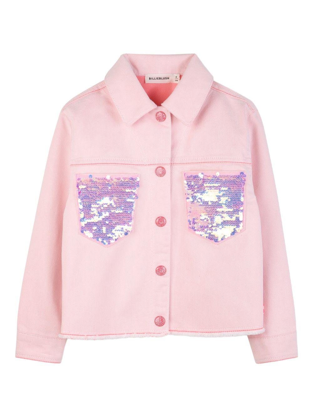 Giacca per bambina Billieblush rosa con tasche in paillettes - Rubino Kids