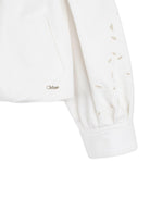 Giacca per bambina Chloé Kids bianca con design laser cut - Rubino Kids