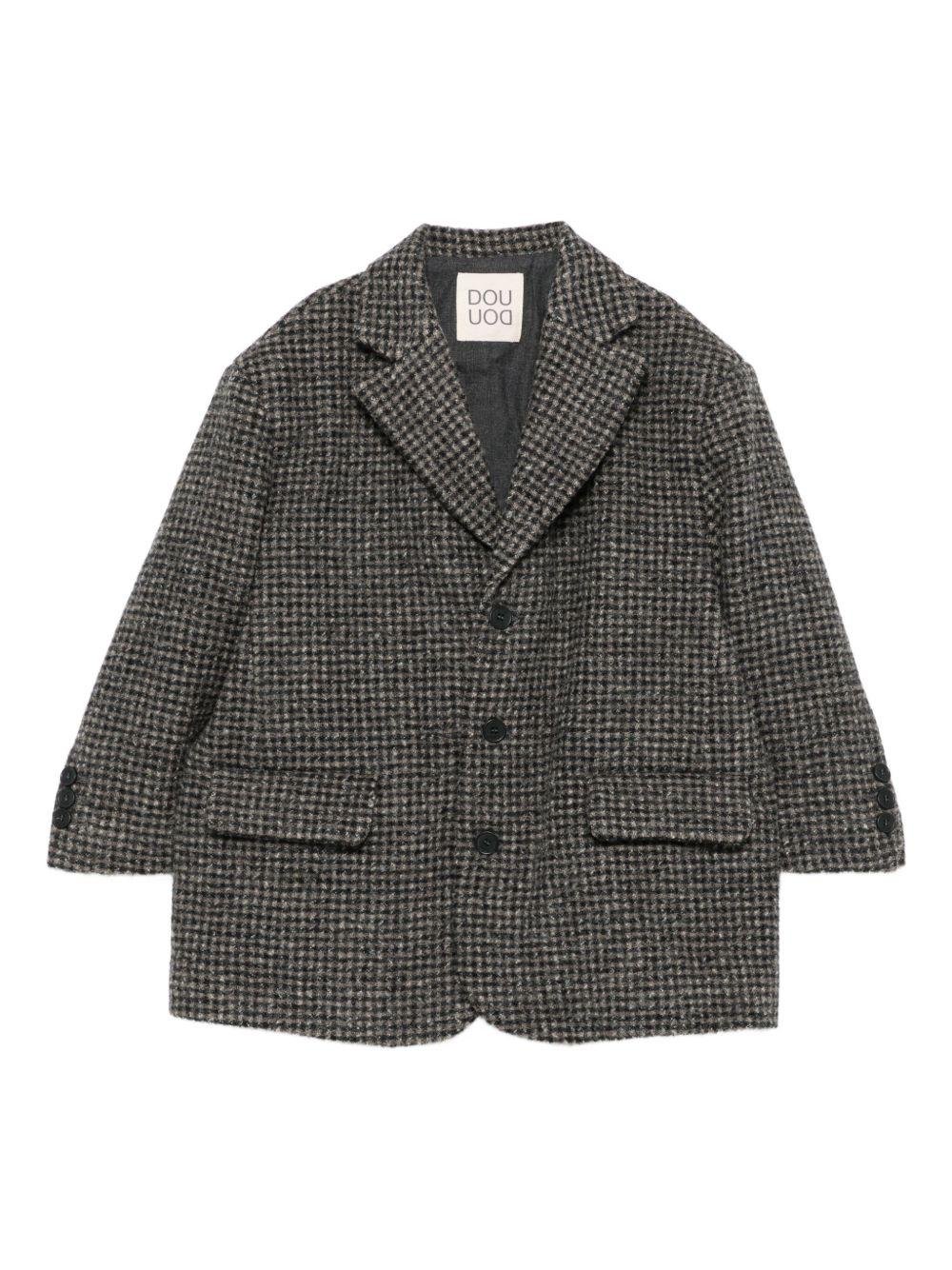 Giacca per bambina Douuod Kids grigia con motivo pied - de - poule - Rubino Kids