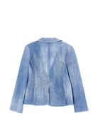 Giacca per bambina Ermanno Scervino Junior azzurra con revers classici - Rubino Kids