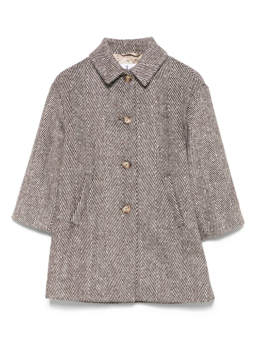 Giacca per bambina Il Gufo marrone a spina di pesce - Rubino Kids