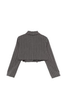 Giacca per bambina John Richmond Junior grigia con design gessato - Rubino Kids