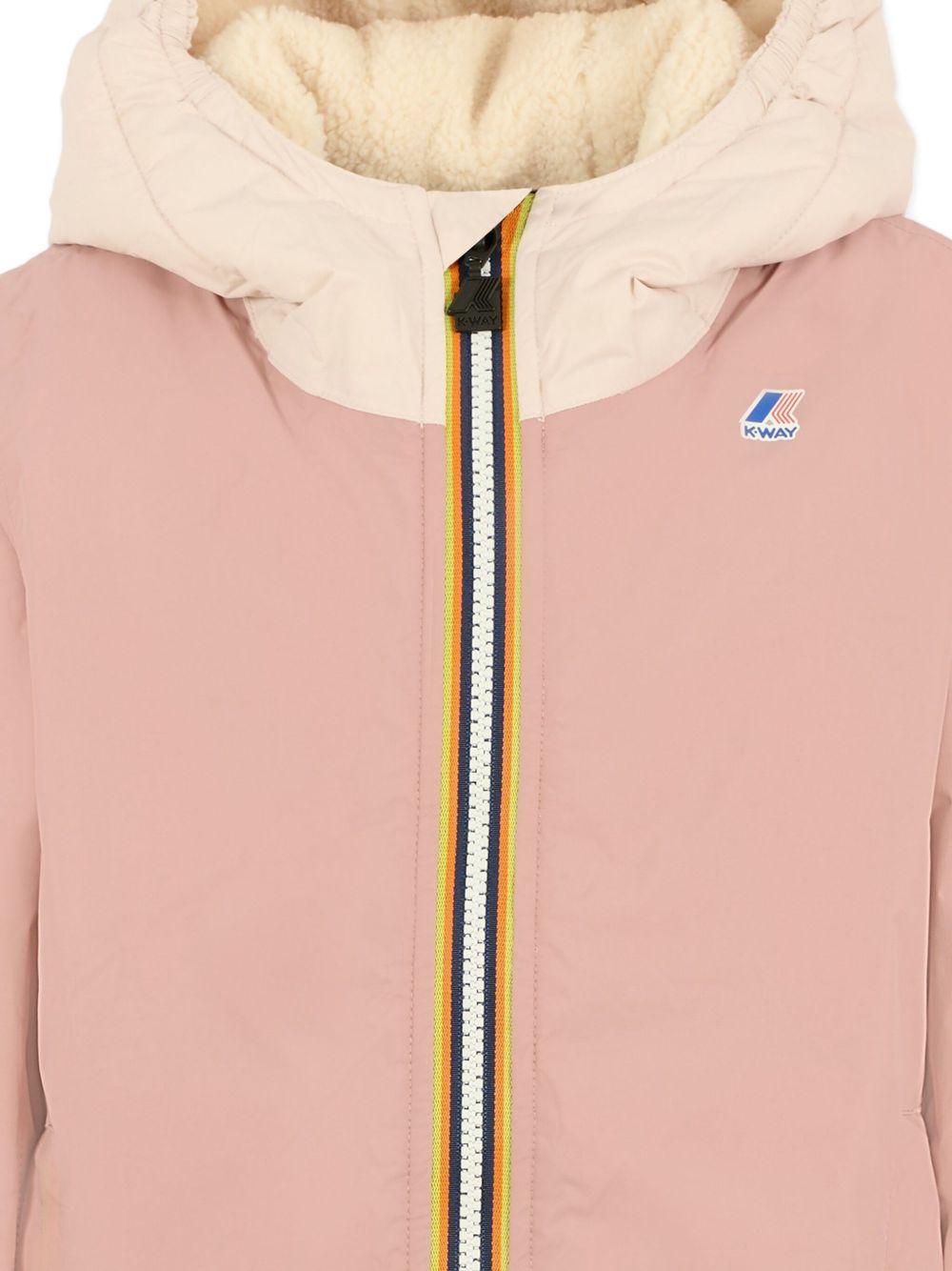 Giacca per bambina K Way Kids Lily rosa con cappuccio - Rubino Kids