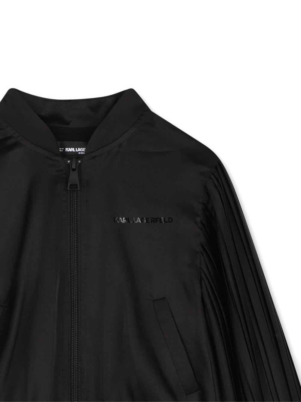 Giacca per bambina Karl Lagerfeld Kids nera con zip - Rubino Kids