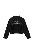 Giacca per bambina Karl Lagerfeld Kids nera con zip - Rubino Kids