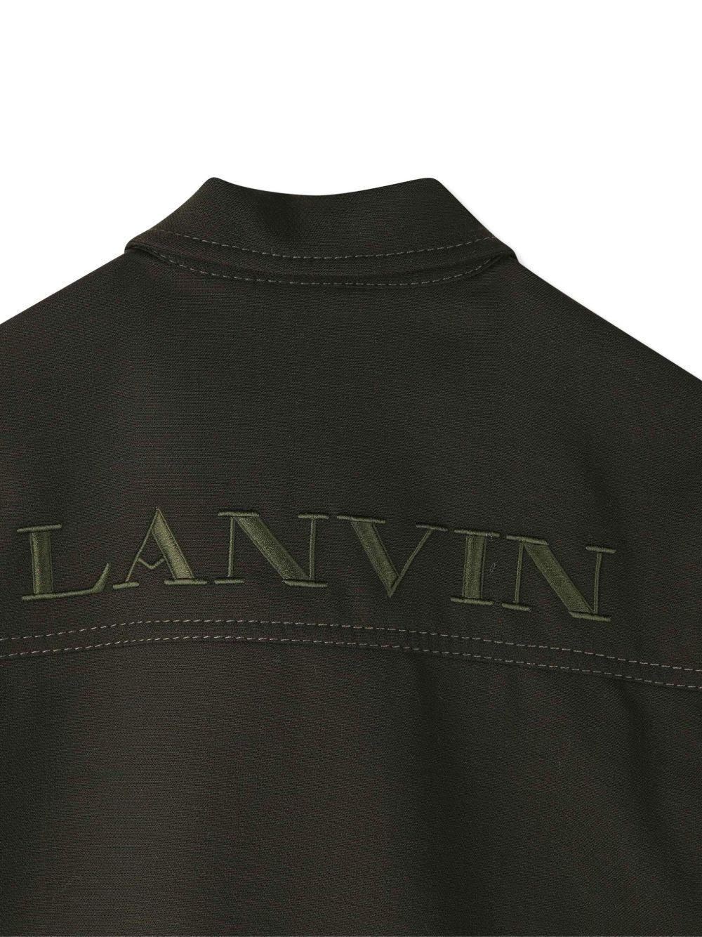 Giacca per bambina Lanvin Enfant nero con logo ricamato - Rubino Kids